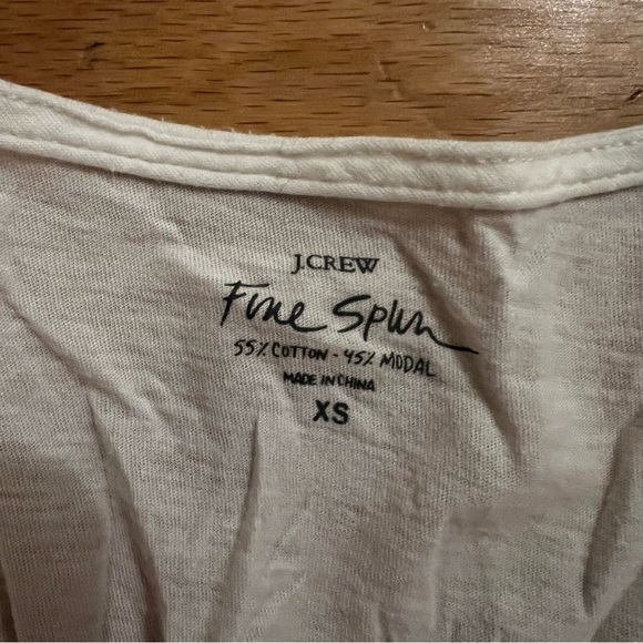 J. Crew White V-neck Puff Sleeve Blouse with Wrap Peplum Style - Picture 2 of 3